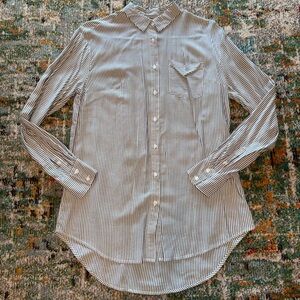 NWOT A NEW DAY Pinstripe Tunic-Length Blouse, Size Small